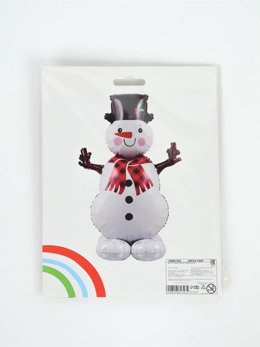 Воздушный шар фольгированный 3D 43" "Снеговик" под воздух