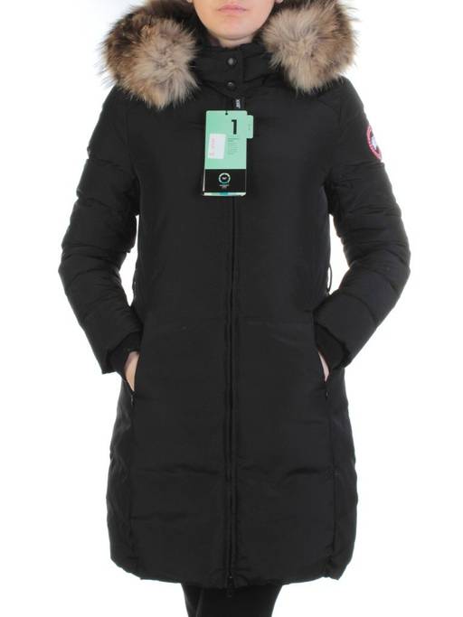 YW-17013 BLACK Пальто женское зимнее (био-пух, натуральный мех лисицы) - Fashion фото 2