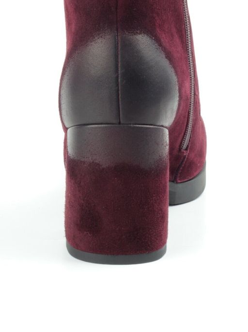 04-R135-2 BURGUNDY Ботинки зимние женские (натуральная замша, натуральный мех) - Фабричный китай фото 8