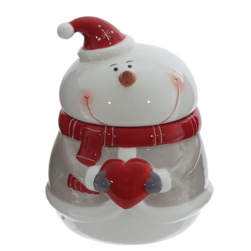 Конфетница "Веселый снеговик", 1000 мл, L14 W14,5 H19 см