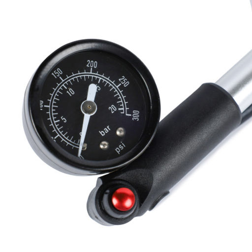 Велонасос для MTB вилок COMIRON PLUG, алюминиевый цилиндр, пластиковая ручка, Presta-Schrader, 20,7 бар (300 Psi). /уп 30 - Галеонтрейд фото 4