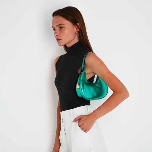 Сумка-багет на молнии, цвет зелёный - Simaland фото 7