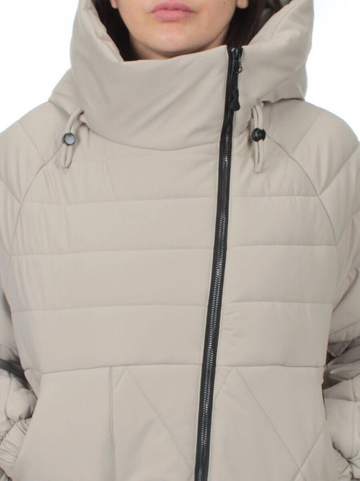 270 GRAY/BEIGE Куртка зимняя облегченная женская (верблюжья шерсть) - Фабричный китай фото 4