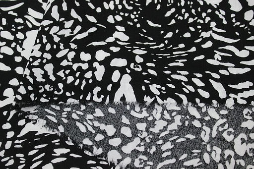 Штапель Ирбис цв.черный, ш.1.45м, вискоза-100%, 100гр/м.кв - Купава фото 12