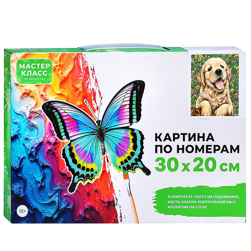 Картина по номерам "Забавный щенок"  30х20 см.