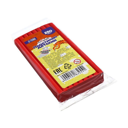 Пластилин 250г Calligrata Классический, красный