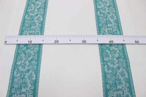 Холст полотенечный жаккард Вьюнок цв.изумруд, ш.0.5м, лен-30%, хл-70%, 210гр/м.кв - Купава фото 2