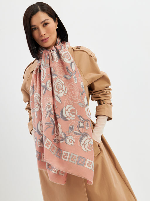 Большой, мягкий, тонкий и очень нежный двусторонний палантин с рисунком. - Tantino фото 12