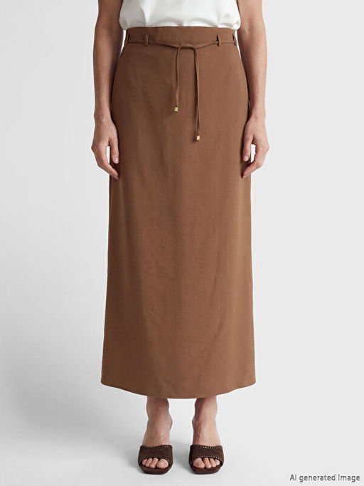 B?y?k Beden Beli Lastikli Arm?rl? Etek