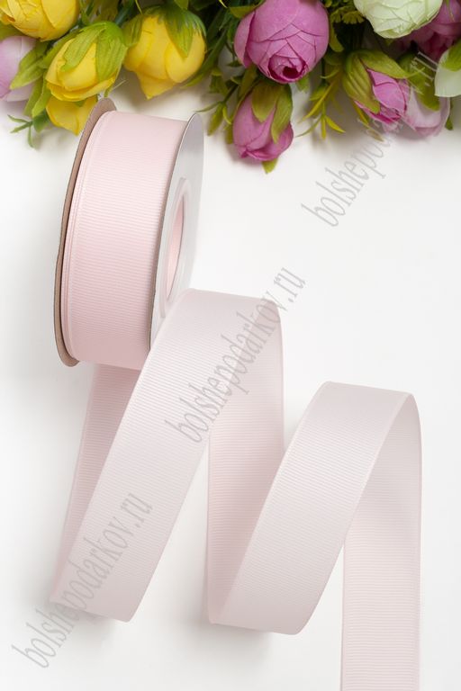 Лента репсовая 2,5 см*20 ярд "1 сорт" (светло-розовый №43) SF-1348