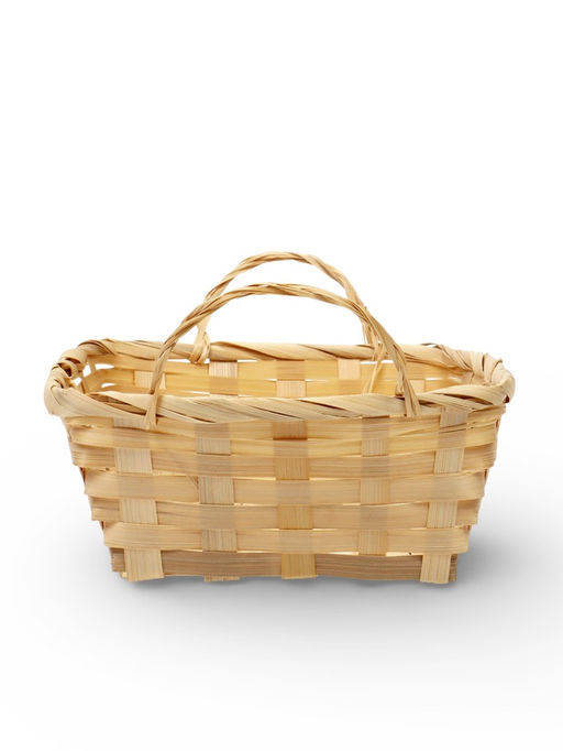 Корзина плетёная для хранения, 24×20×8 см, с ручками, бамбуковая, цвет натуральный, Greengo