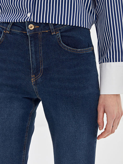 Y?ksek Bel Straight Fit Kad?n Jean Pantolon