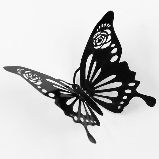 Набор для украшения Бабочки, набор 12 шт, цвет черный - Страна карнавалия фото 3