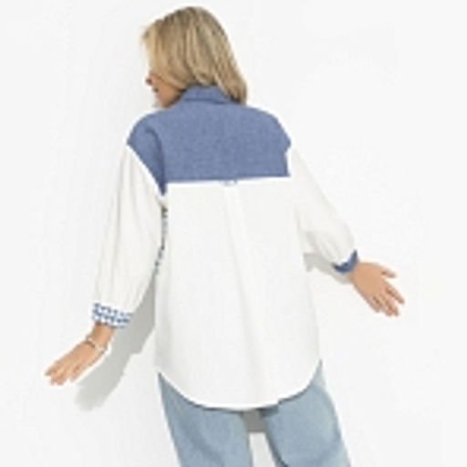 Рубашка комбинированная, Жемчужина образа (white) - Charutti фото 17