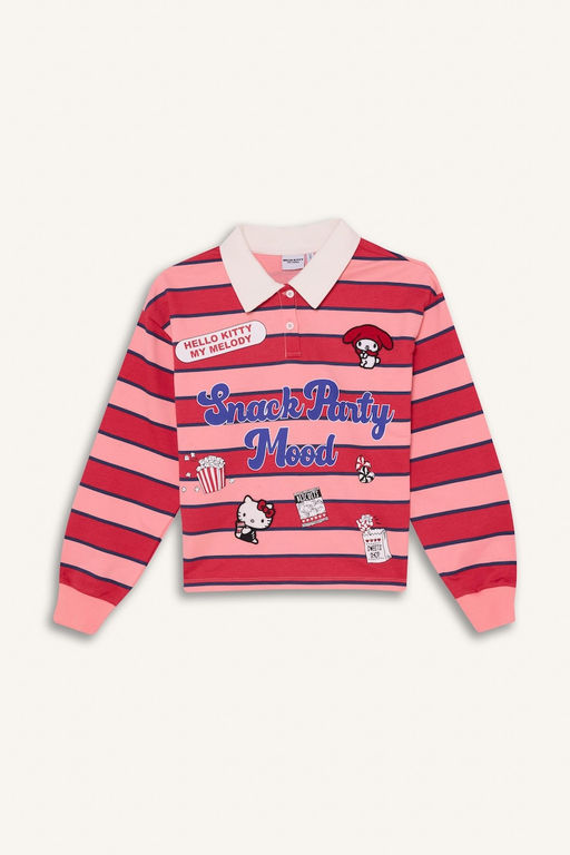 %100 Pamuk Hello Kitty Sweatshirt K_z _ocuk - Defacto фото 6