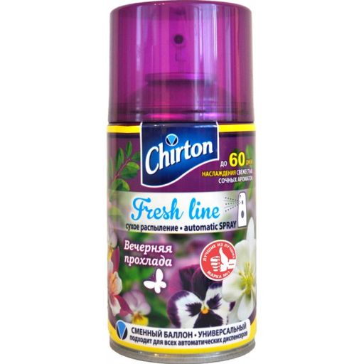 ЧИРТОН освежитель ФРЕШ ЛАЙН смен/бал 250мл Вечерняя Прохлада