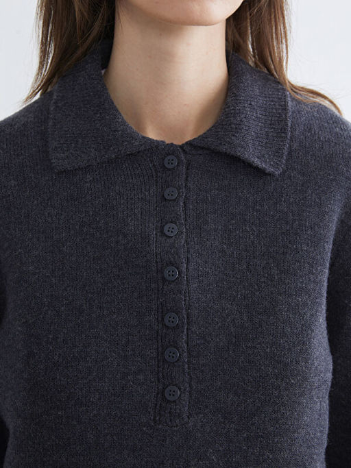 Polo Yaka Kad?n Triko Kazak