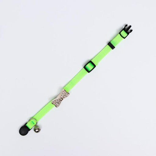 Ошейник кошачий Бантик со стразами, 30 х 1 см, салатовый - Пижон фото 3