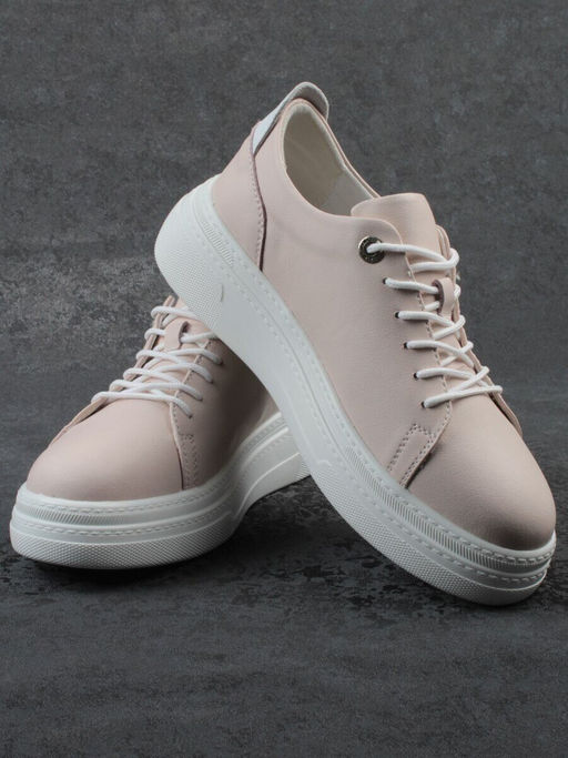 03-YE71-2 PINK Кеды женские (натуральная кожа)