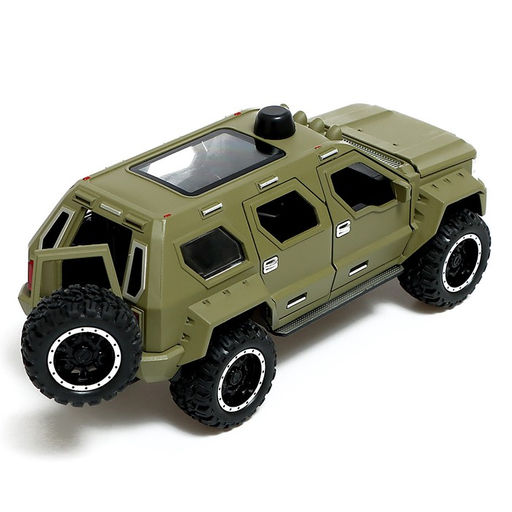 Джип металлический Армия, 1:24, открываются двери, капот, багажник, инерция, цвет зелёный - Автоград фото 4