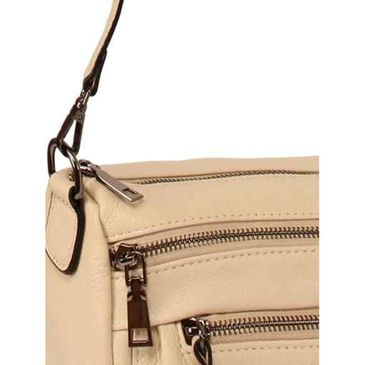 Сумка женская натуральная кожа GU 2066-2058, 1отд+еврокарман, плечевой ремень, молочный SALE 265753 - Adelia фото 7