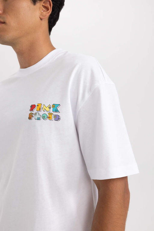 Футболка Pink Floyd Comfort Fit с круглым вырезом и короткими рукавами - Defacto фото 7