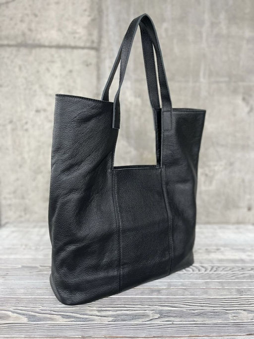 Женская кожаная сумка шоппер 2047-9 Блек - Sergio valentini фото 2