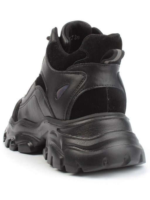 05-P99-1Z BLACK Кроссовки женские зимние (натуральная и искусственная кожа, шерсть)