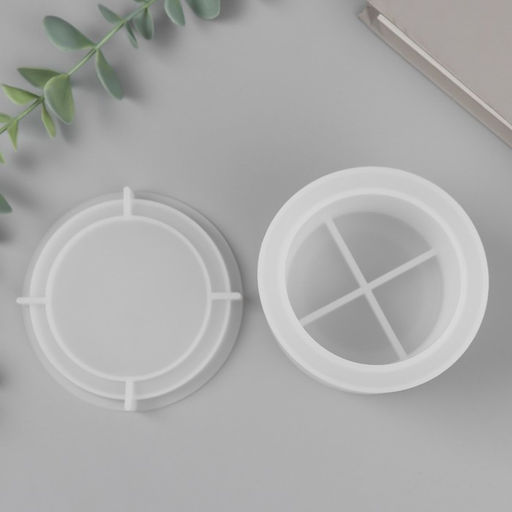 Молд силикононовый «Шкатулка. Гладкость» с крышкой 7,8 х 7,8 х 7,4 см