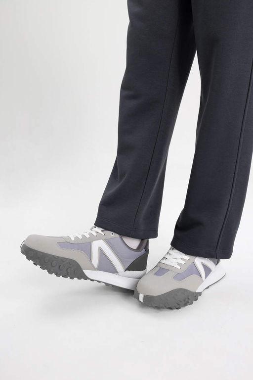 Мужские кроссовки из искусственной кожи со шнуровкой на зубчатой подошве - Defacto фото 2