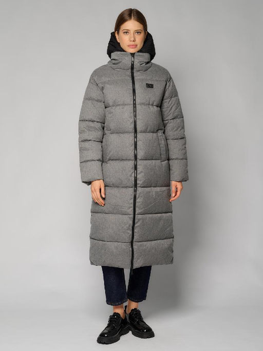 Пальто женское 12411-23044 grey melange/black - Eleganzza фото 2