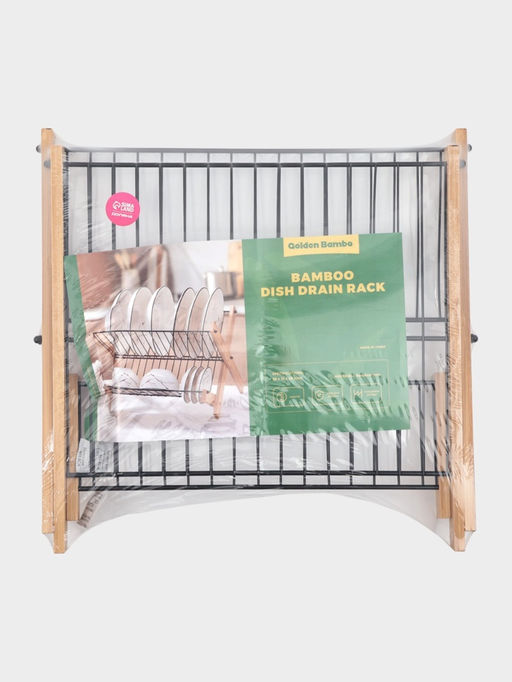 Сушилка для посуды Доляна Meli, 2 уровня, 39.5×34×27.5 см, бамбук, металл, чёрная