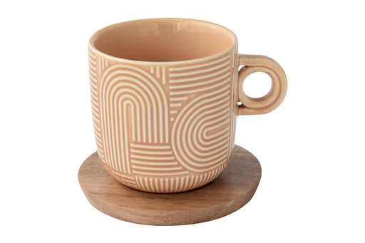 Набор чашек Радуга, бежевая, коричневая, 0,25 л, 2 шт - Easy life фото 5