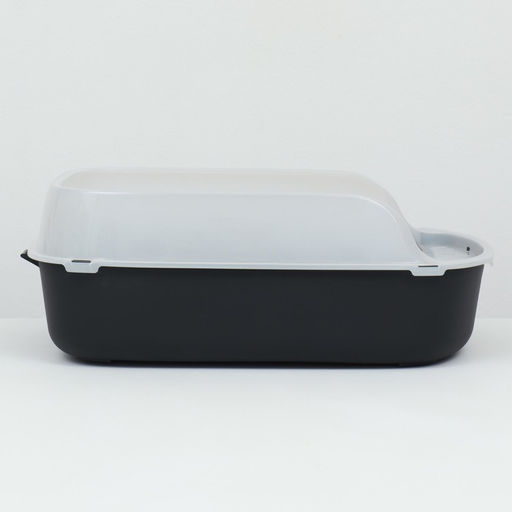 Туалет с бортом, 50×35×18 см, пластик, чёрный