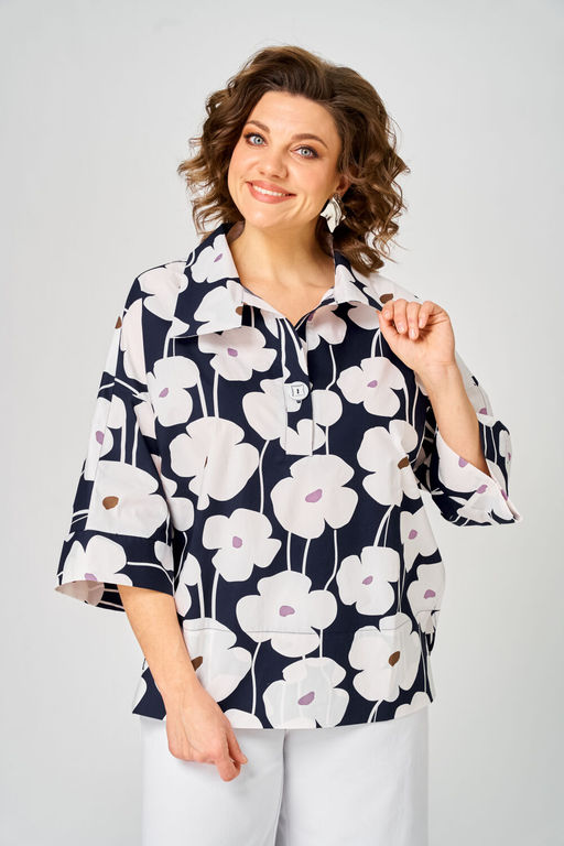Блуза Michel Chic 786/1 цветы  фото 3