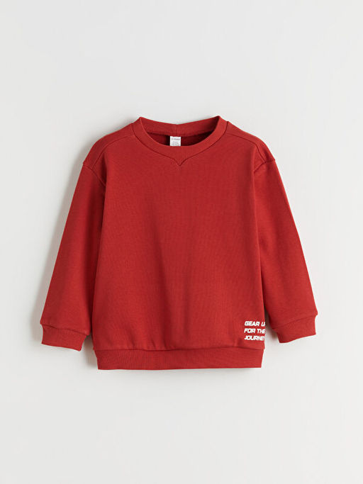 Bask?l? Erkek ?ocuk Sweatshirt