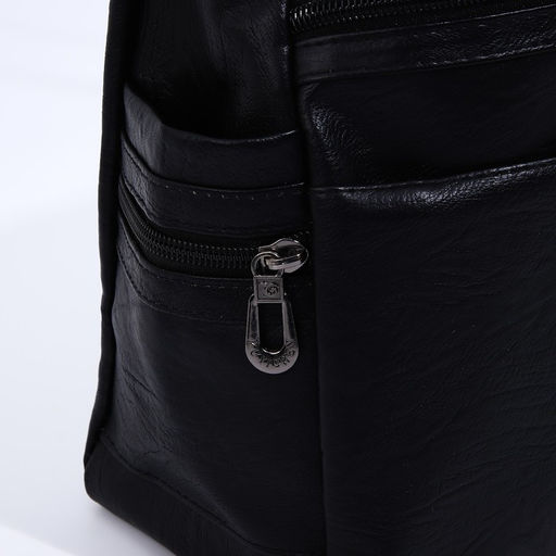 Сумка-мешок на молнии цвет чёрный - Simaland фото 5