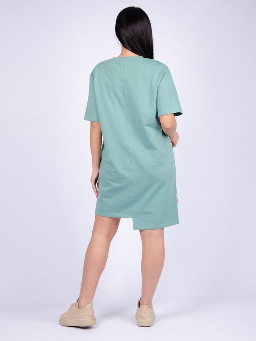 Платье "Фрида" эвкалипт, футер с лайкрой