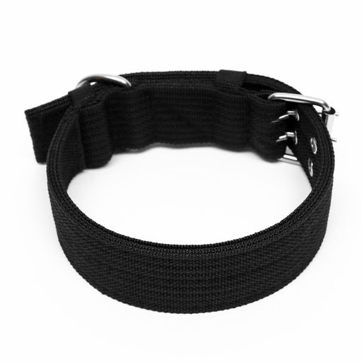 Ошейник четырехслойный, 64 х 4 см, ОШ 50-58 см, полиэстер, чёрный - Пижон фото 2