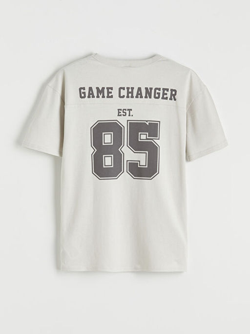 Bisiklet Yaka Bask?l? Erkek ?ocuk Ti??rt