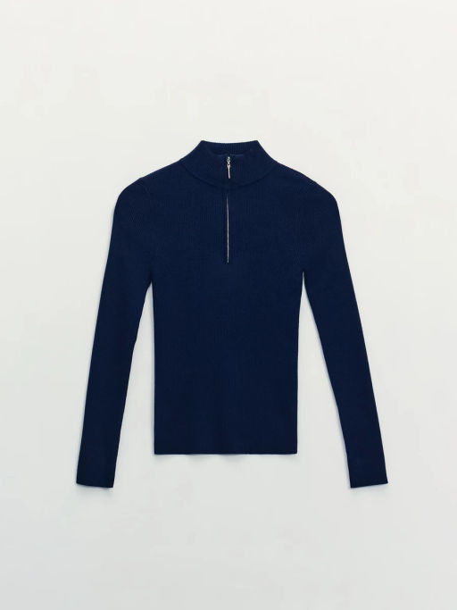 Джемпер в рубчик с молнией / Zarina  фото 6