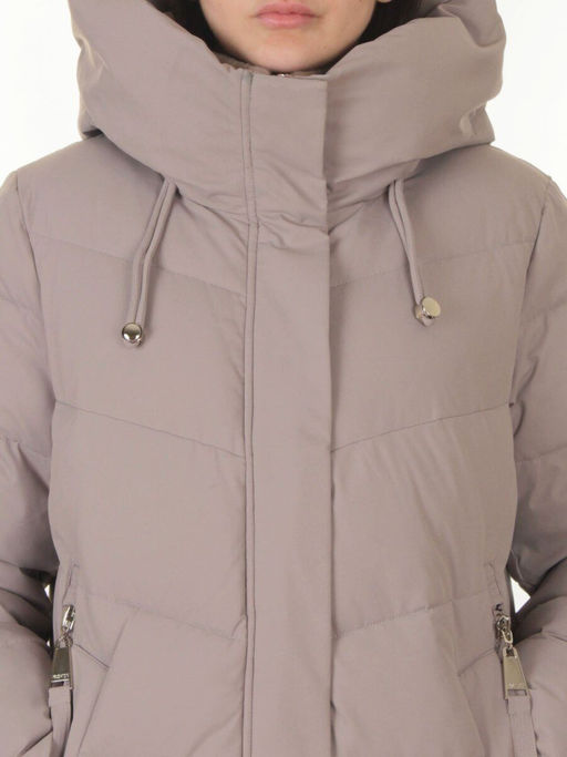 6605B GRAY/BEIGE Пальто зимнее женское (200 гр. холлофайбер)
