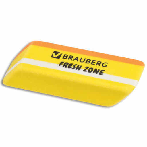 Цена за 3шт. Ластик большой BRAUBERG "Fresh Zone" цвет ассорти, прямоугольный, скошенный