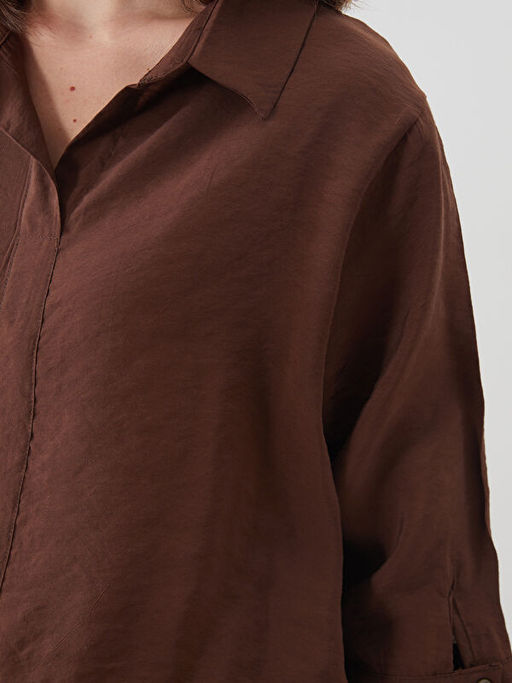 G?mlek Yaka Modal Kar???ml? Bluz