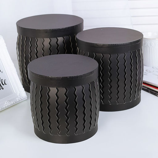 Набор коробок 3 в 1, чёрный, 20 х 20 х 20 - 16 х 16 х 16 см