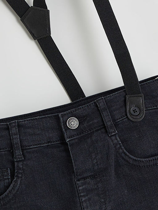 Ask?l? Beli Lastikli Erkek ?ocuk Jean Pantolon