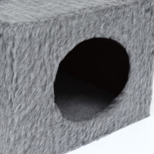 Домик-когтеточка 2-х ур. квадратный с 2-мя квадратными полками, 53×35×65 см, серый