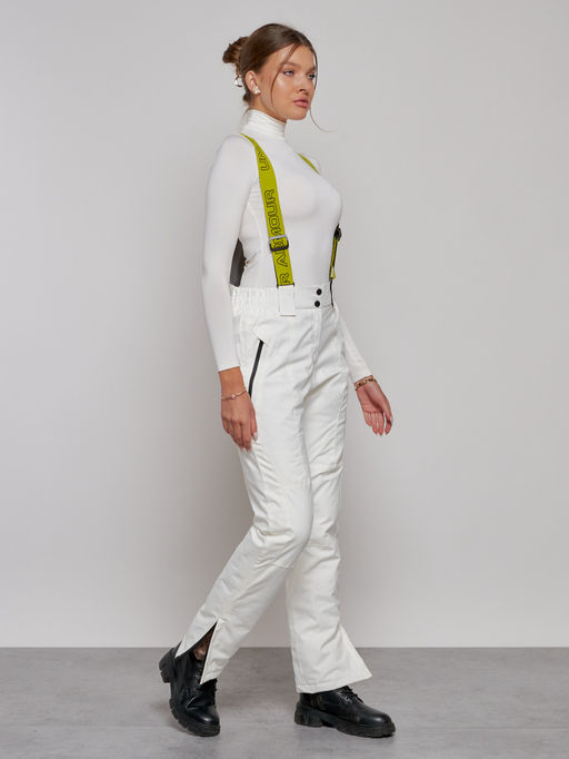 Полукомбинезон утепленный женский зимний горнолыжный белого цвета 526Bl - Chunmai фото 3