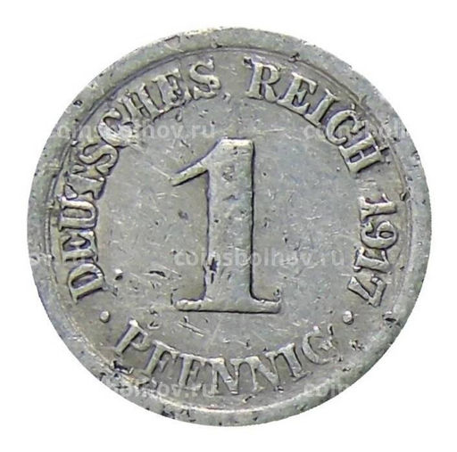 Монета 1 пфенниг 1917 года А Германия