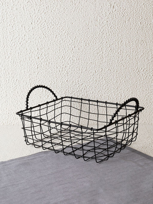 Корзина для хранения 25x20x10 черный сталь с порошковым покрытием